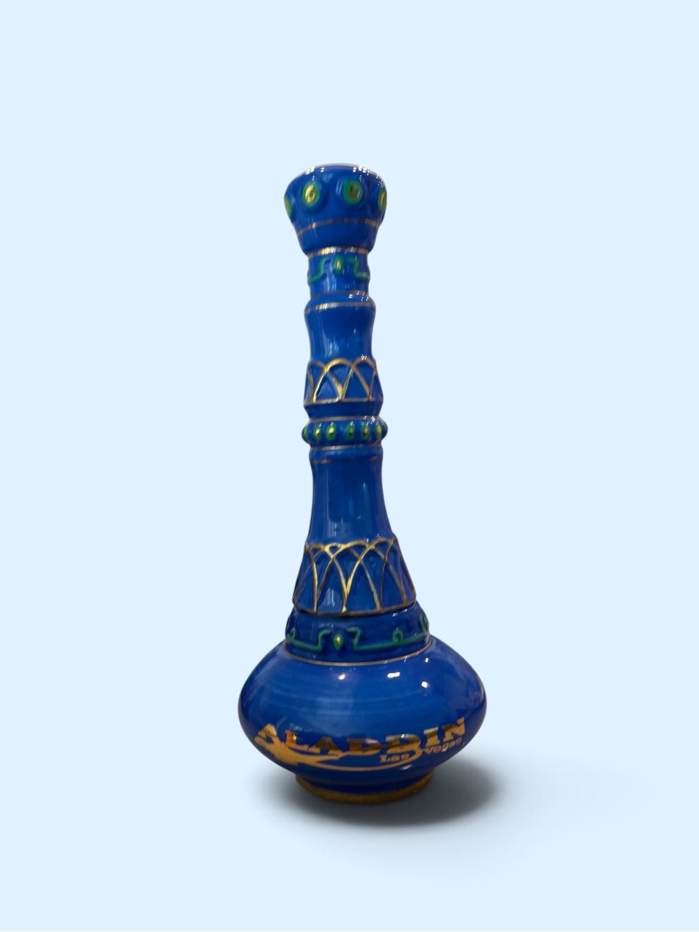 Limited Edition Aladdin Hotel & Casino Las Vegas Blue Ceramic Genie Bottle
